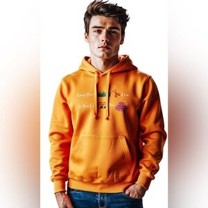 Vibrant Orange Graphic Hoodie